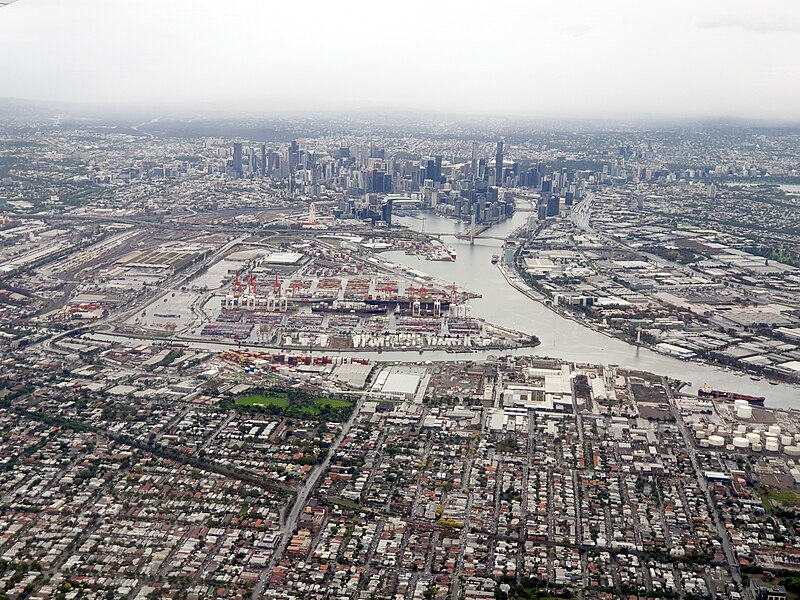 File:Melb aerial 2020 - Yarraville and port.jpg